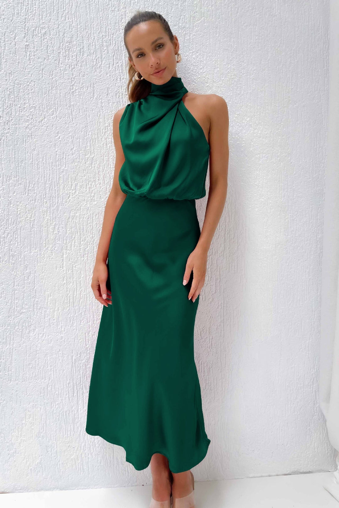 Lydia | Lang kjole med halterneck