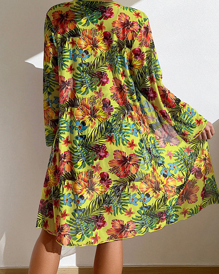 Glenda - Bikini med blomstret nederdel