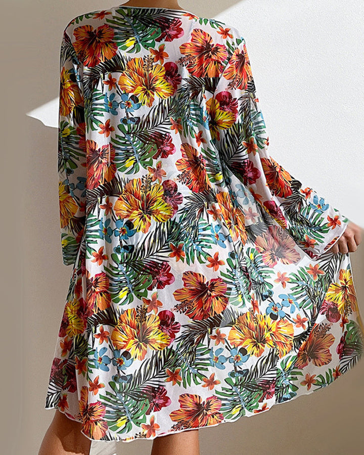 Glenda - Bikini med blomstret nederdel
