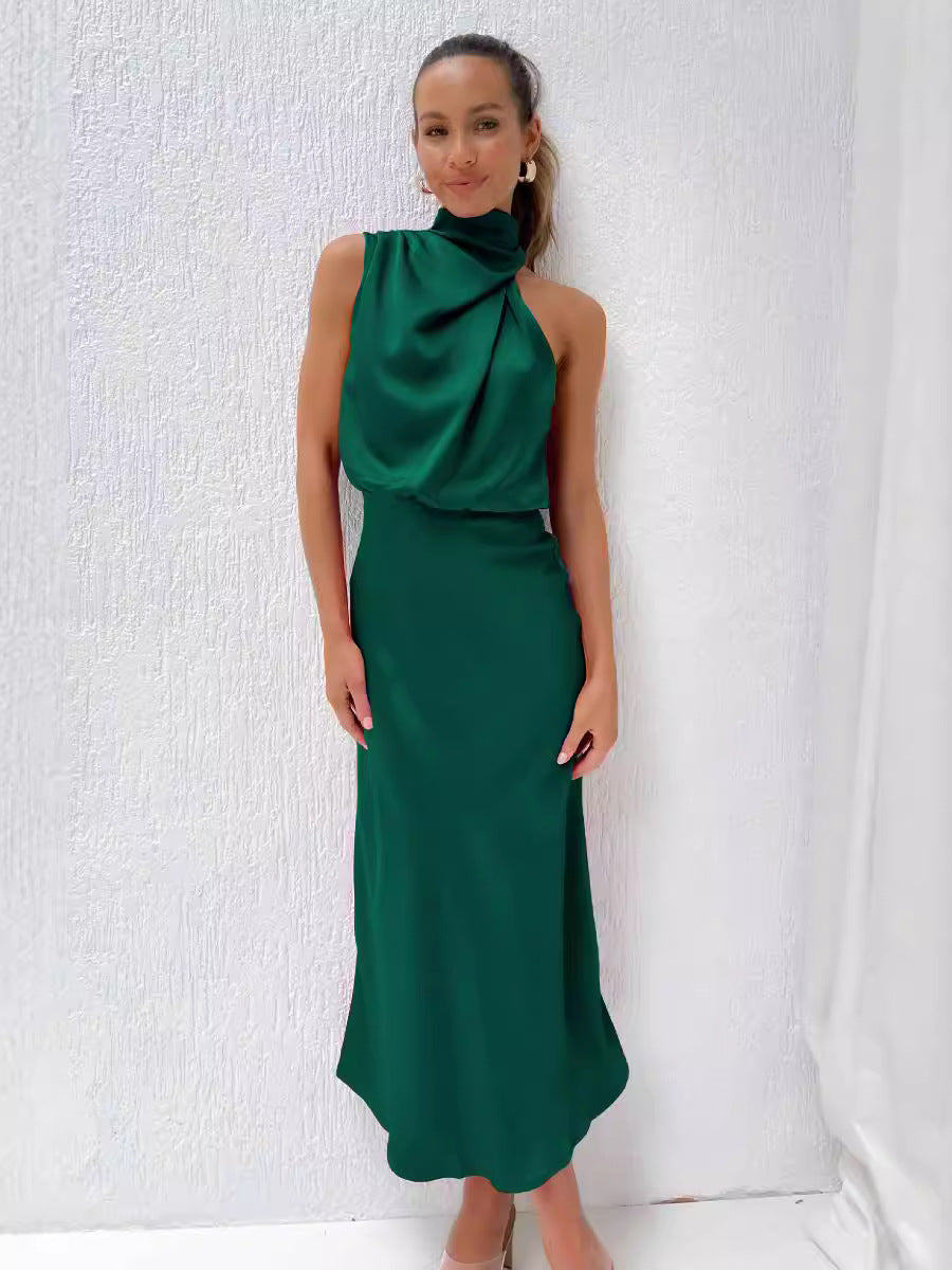 Lydia | Lang kjole med halterneck